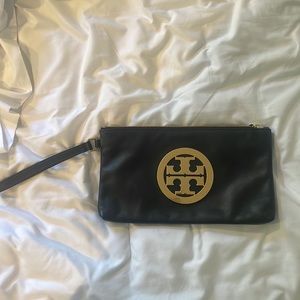 Tory Burch Black Charlie Leather Clutch